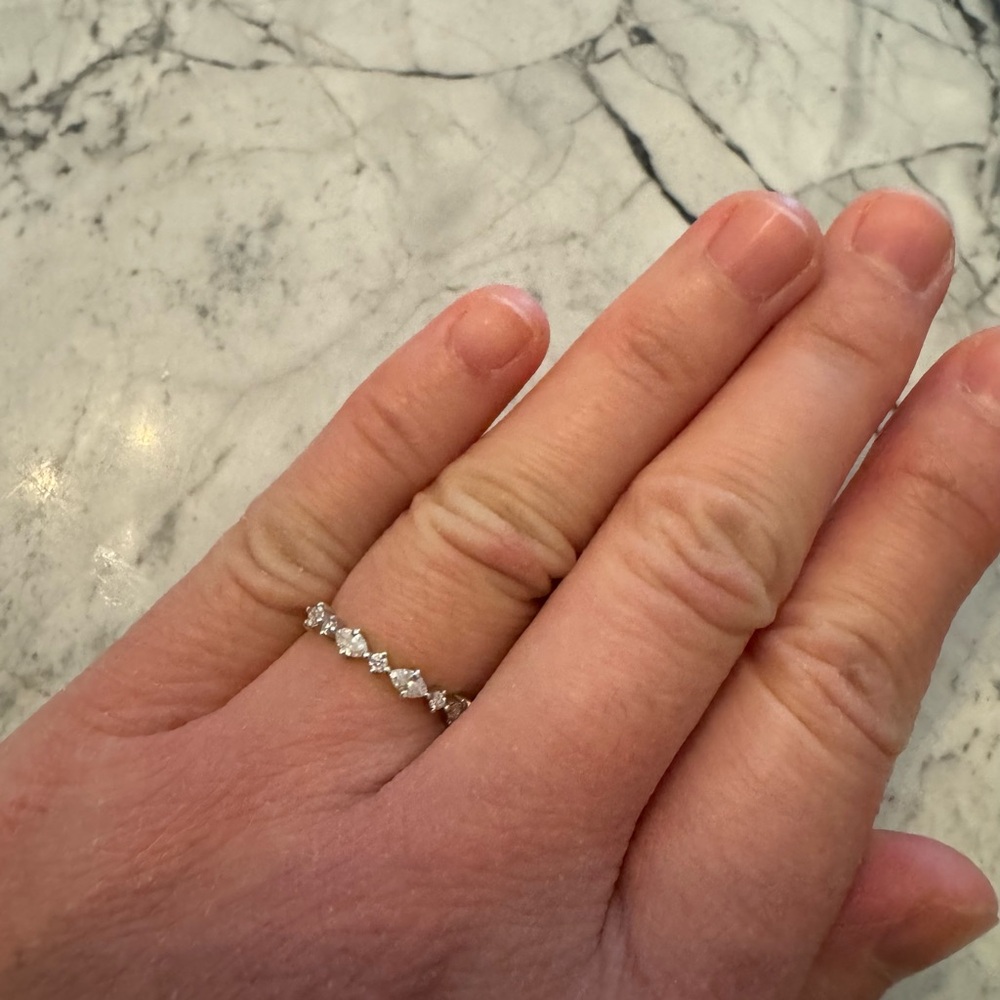 ❤️ SALE ❤️ Lab Diamond 18k White Gold Wedding Band size 5.5